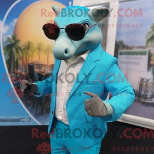 Cyan Armadillo maskot...