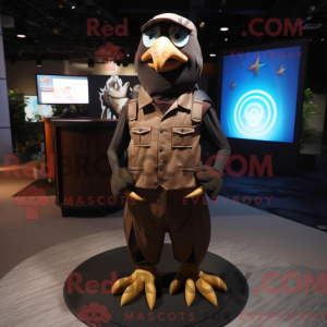 Brown Crow mascot costume...
