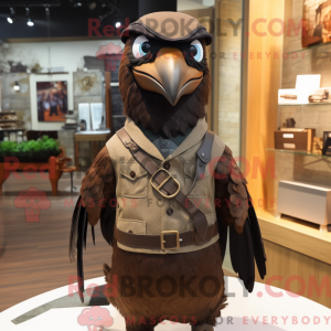 Brown Crow mascot costume...