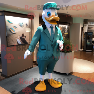 Teal Geese mascot costume...