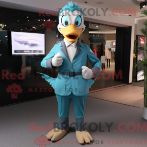 Teal Geese mascot costume...