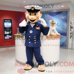 Navy Soldier maskot kostume...