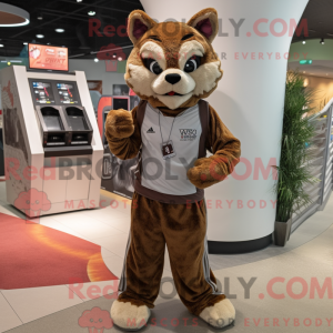 Brown Lynx mascot costume...