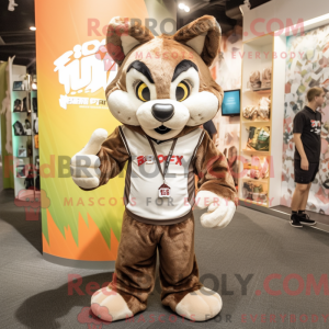 Brown Lynx mascot costume...