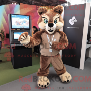 Brown Lynx mascot costume...