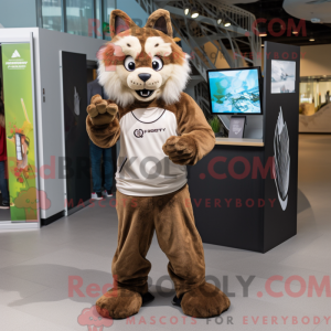 Brown Lynx mascot costume...
