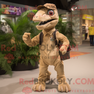 Beige Velociraptor mascot...