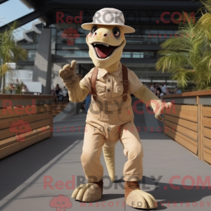 Beige Velociraptor mascot...