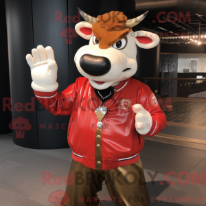 Red Jersey Cow mascot...