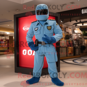 Himmelblå Gi Joe maskot...