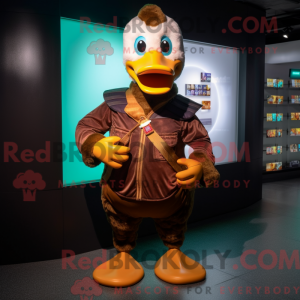 Brown Duck mascot costume...