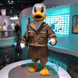 Brown Duck mascot costume...