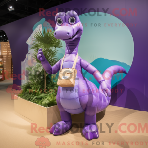 Purple Brachiosaurus mascot...