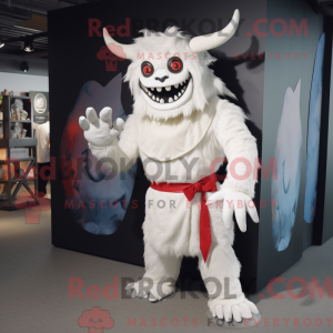 White Demon mascot costume...