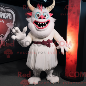 White Demon mascot costume...