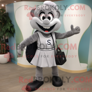 Gray Acrobat mascot costume...