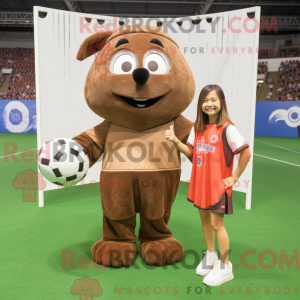 Brown Soccer Goal mascot...