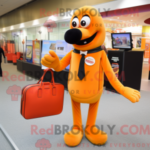 Orange Hot Dog mascot...