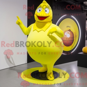 Citrongul høns maskot...