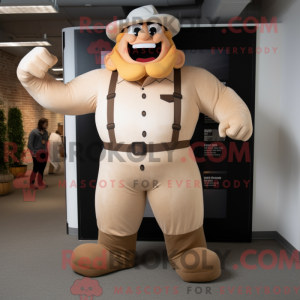 Tan Strongman mascot...