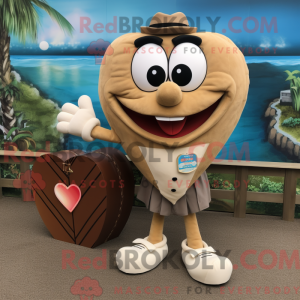 Tan Heart mascot costume...