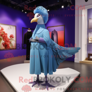 Blue Pigeon maskot kostume...