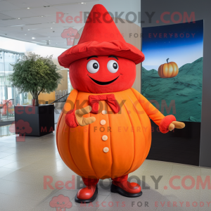 Rød græskar maskot kostume...