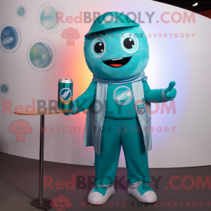 Teal Soda Can mascot...