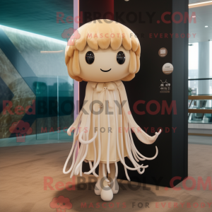 Beige Jellyfish mascot...