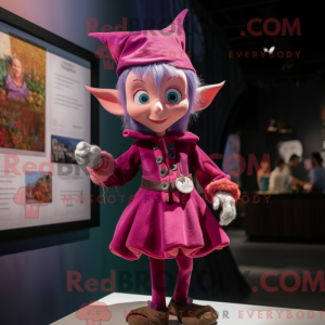 Magenta Elf mascot costume...