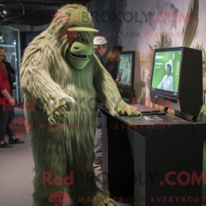 Personaggio mascotte verde...