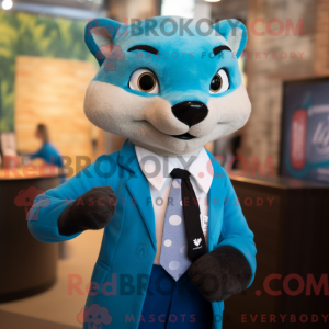 Cyan Marten mascot costume...