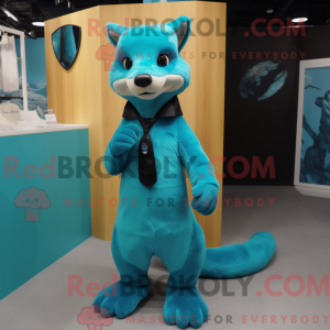 Cyan Marten maskot kostume...