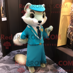 Cyan Marten mascot costume...