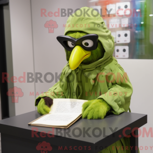 Lime Green Crow mascot...