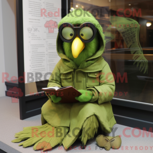 Lime Green Crow mascot...