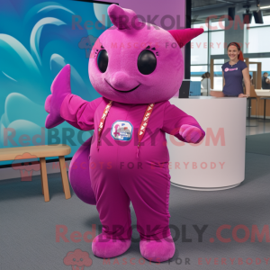 Magenta Narwhal mascot...