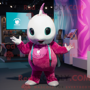 Magenta Narwhal mascot...