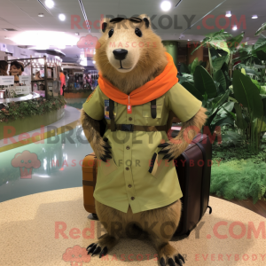 Oliven Capybara maskot...