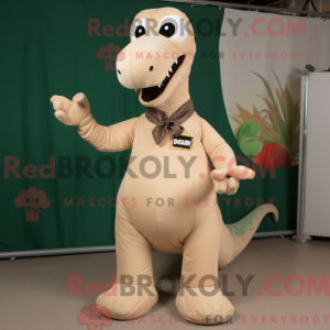 Beige Diplodocus mascot...