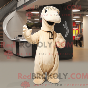 Beige Diplodocus mascot...