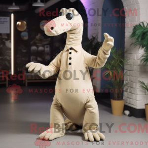 Beige Diplodocus maskot...