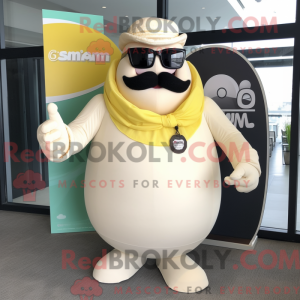 Krémová postava maskota...