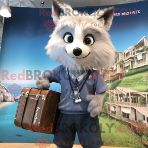 Silver Fox mascot costume...