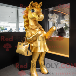 Goldenes Pferd Maskottchen...