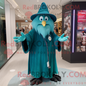 Teal Witch mascot costume...