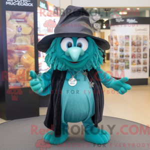 Teal Witch mascot costume...