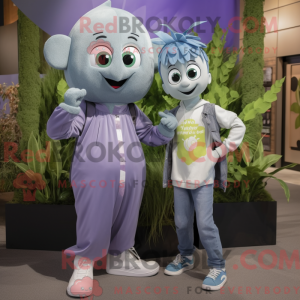 Silver Grape mascot costume...