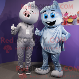 Silver Grape mascot costume...