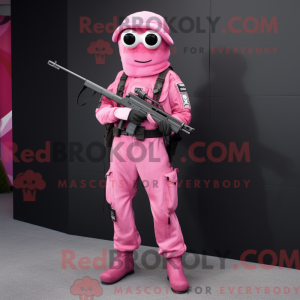 Roze Sniper mascottekostuum...